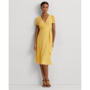 Ralph Lauren Yellow Puff Sleeve Dress